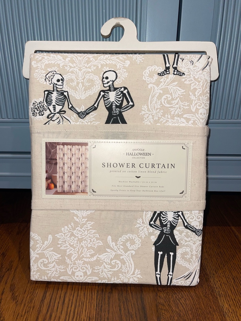 Envogue Halloween Skeleton Bride & Groom Shower Curtain 72x72